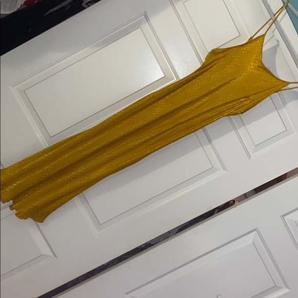 a new day Dresses & Skirts - Golden mustard patterned silk midi dress.
